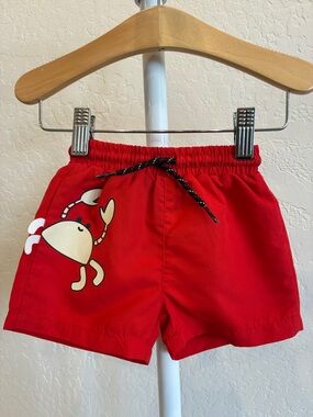 Mayoral Red Crab Swim Shorts with Drawstring